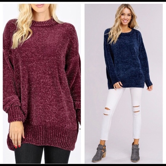 *LAST ONE* Plum Chenille Sweater - Picture 2 of 5